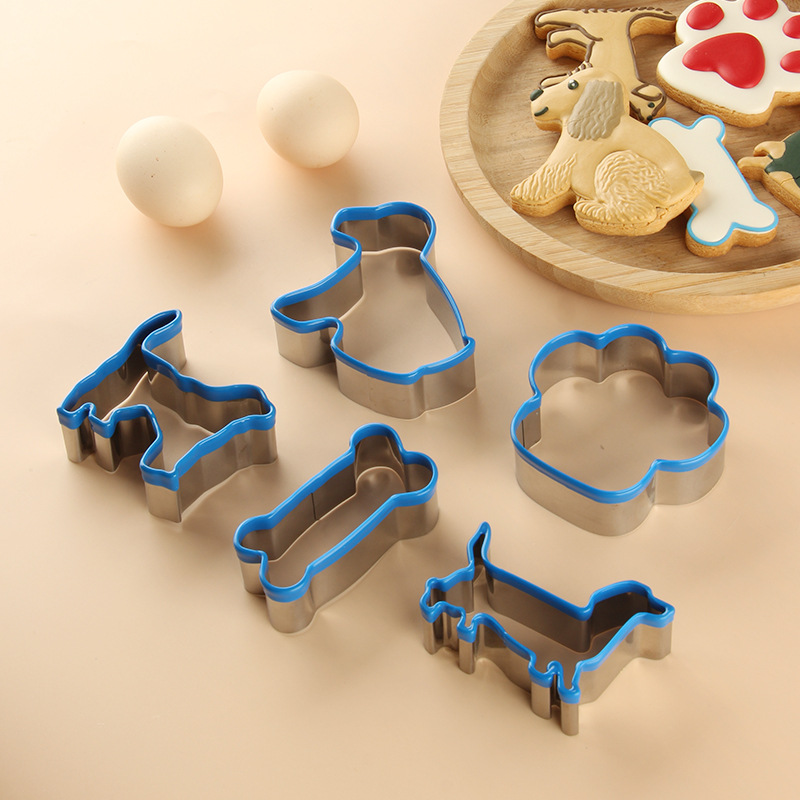 Creative Cookie Cutter Set (5-Piece) | Stainless Steel Baking Molds with PVC Grip
