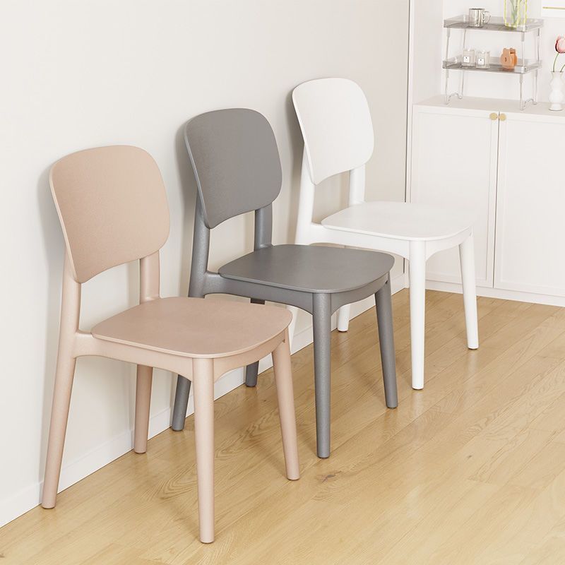 Household Plastic Dining Chair, Thickened Nordic-Style Backrest Chair & Dining Table Set