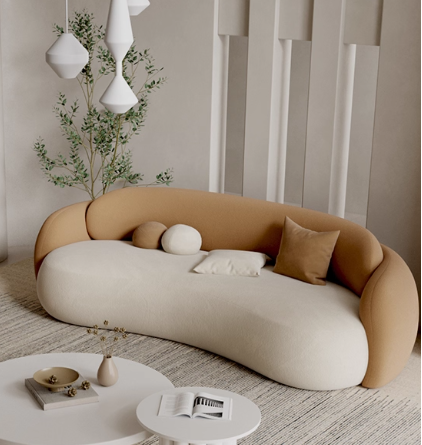 Italian Wabi-Sabi Inspired Minimalist Fabric Sofa Set