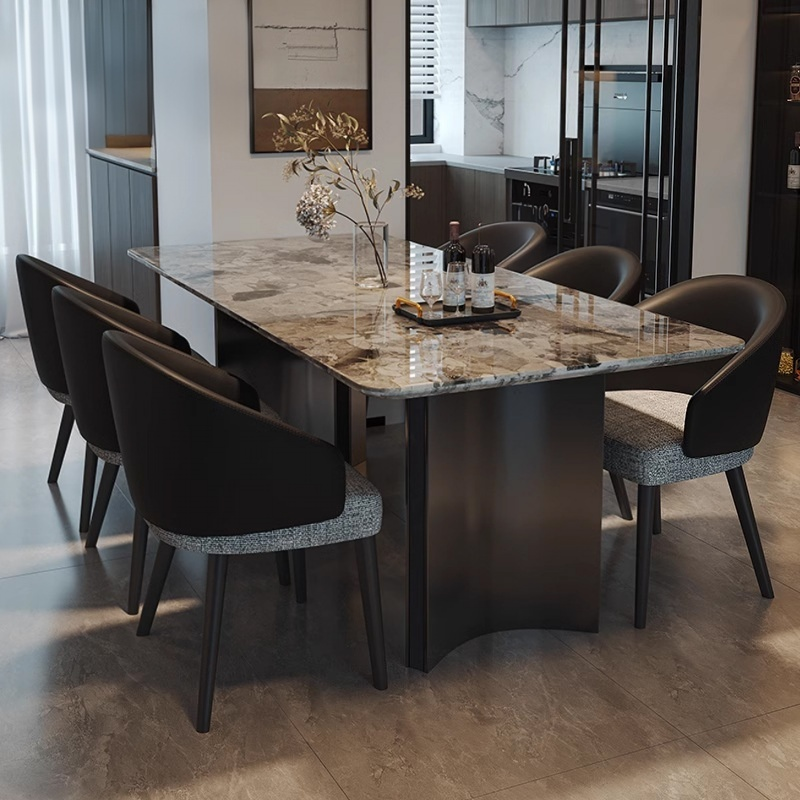 Marble dining table×1pc&Chair x6pcs