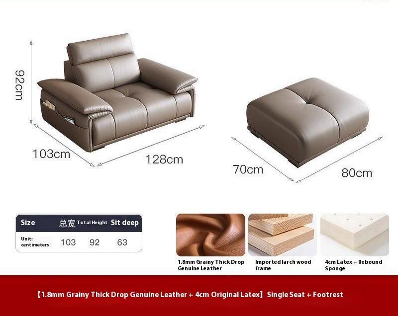 Light Luxury Genuine Leather Sofa