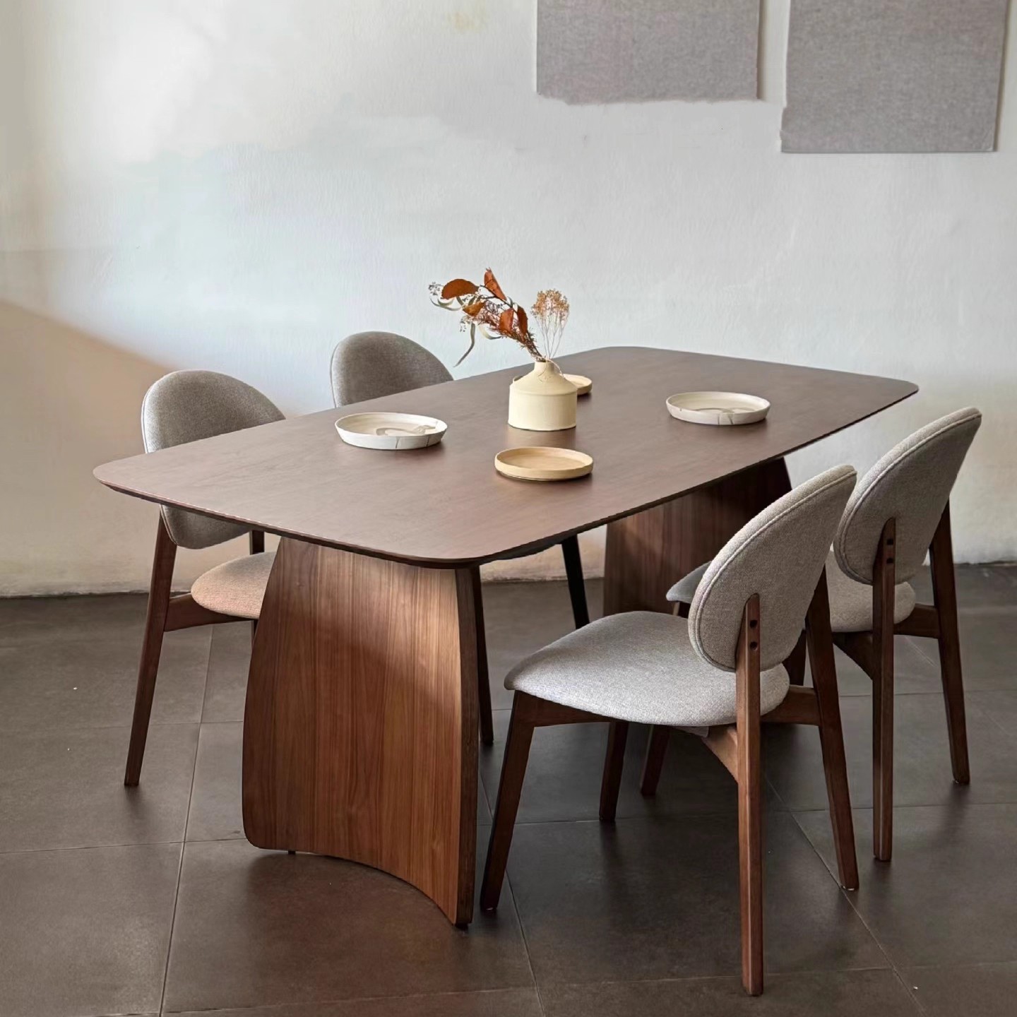 Modern Nordic Wabi-Sabi Style Solid Wood Multifunctional Dining Table