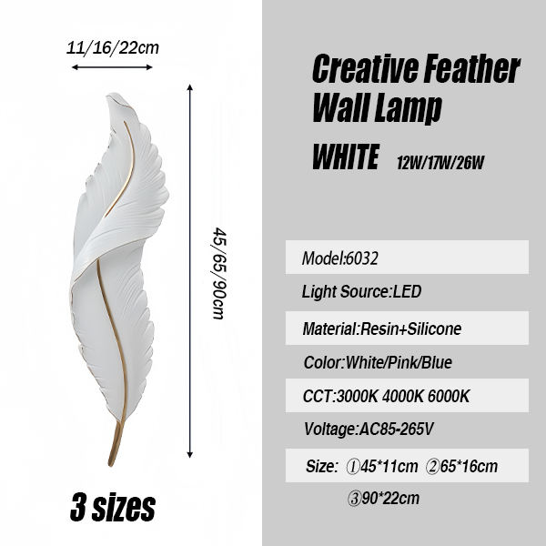 Creative Modern Feather-Design LED Wall Lamp