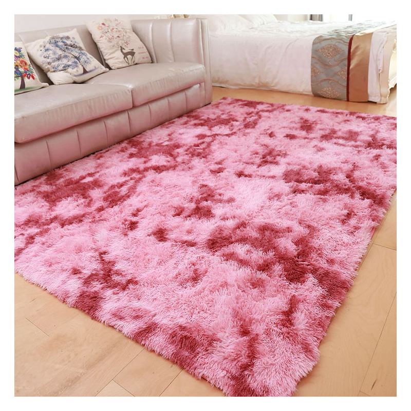 Long-pile polyester fluffy living room rug