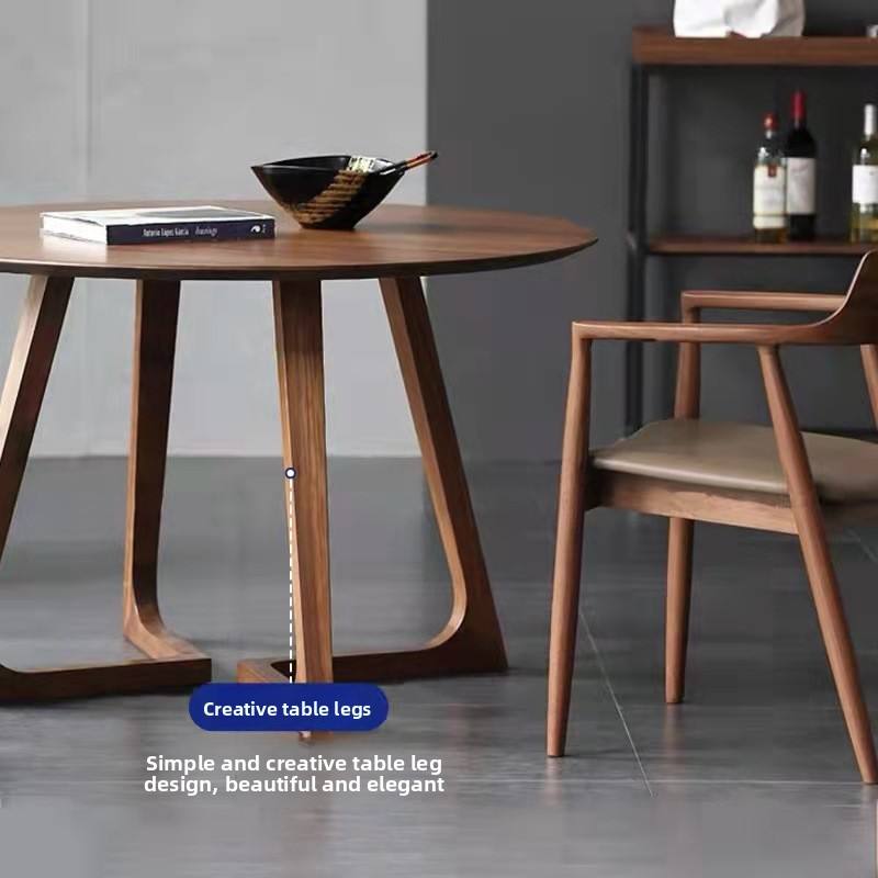 Nordic Solid Wood Dining Table Assembled for Small Apartment for Business Reception or Negotiations
