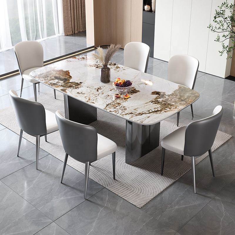 Minimalist Modern Light Luxury Sintered Stone Dining Table and Chair Set