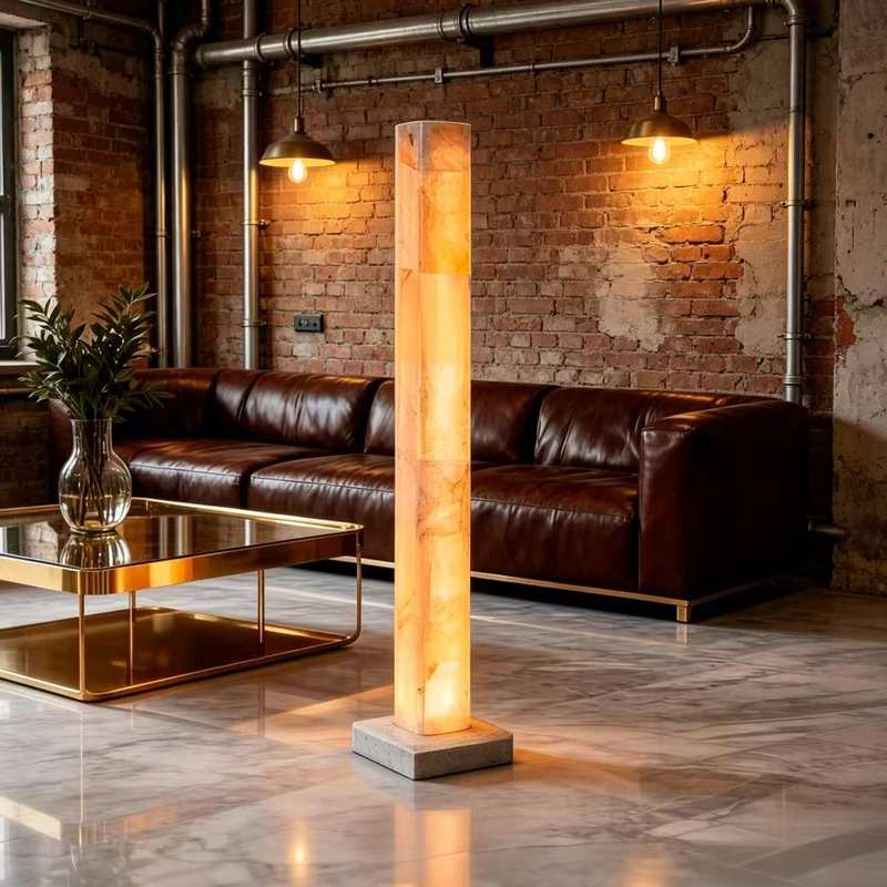 Spanish Alabaster Floor Lamp, Modern Minimalist Light Luxury Designer Villa Living Room Showroom High-end Lighting Fixture