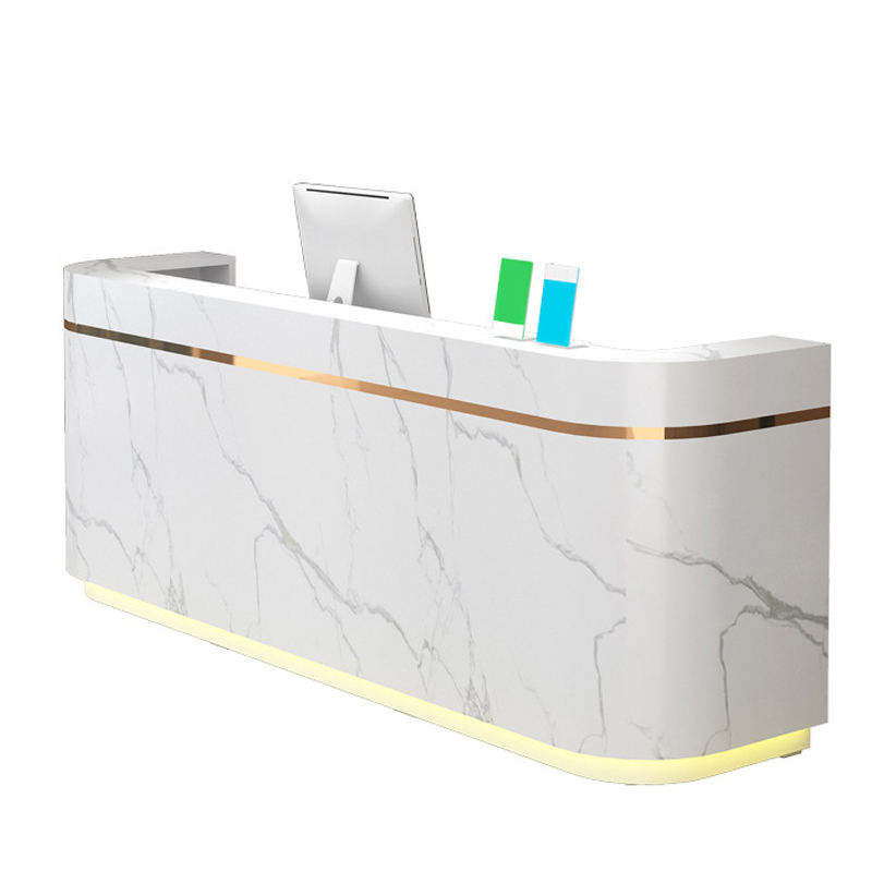 Modern Small Marble Metal Cash Register Beauty Salon bar Reception Desk Custom Color Front Desk