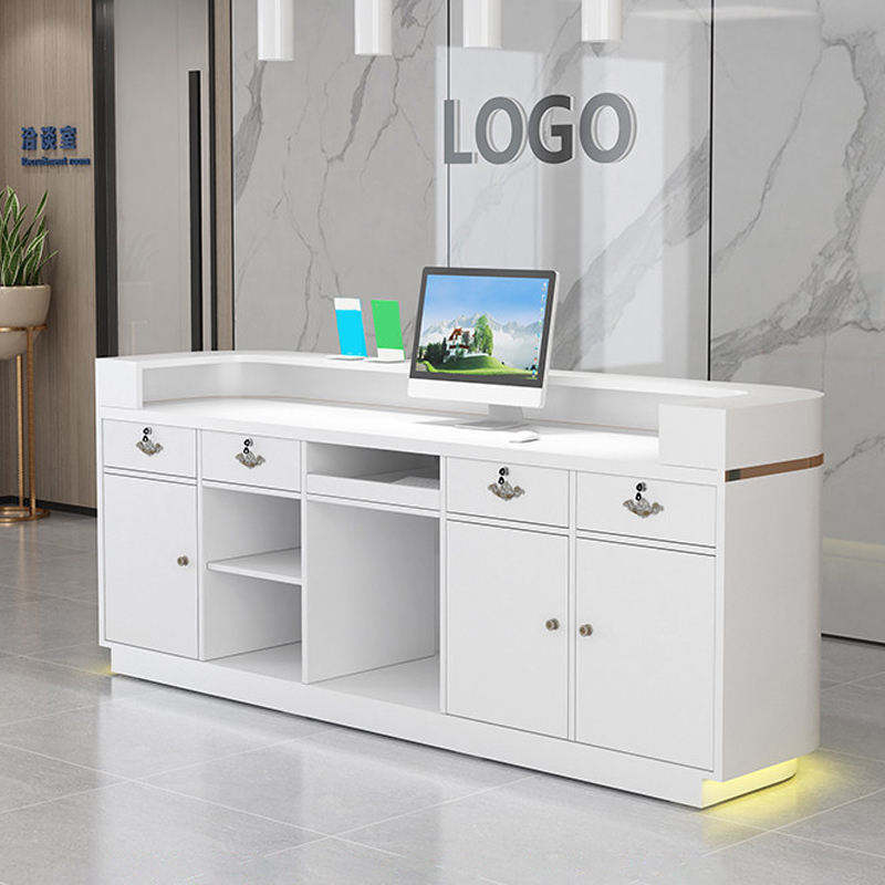 Modern Small Marble Metal Cash Register Beauty Salon bar Reception Desk Custom Color Front Desk
