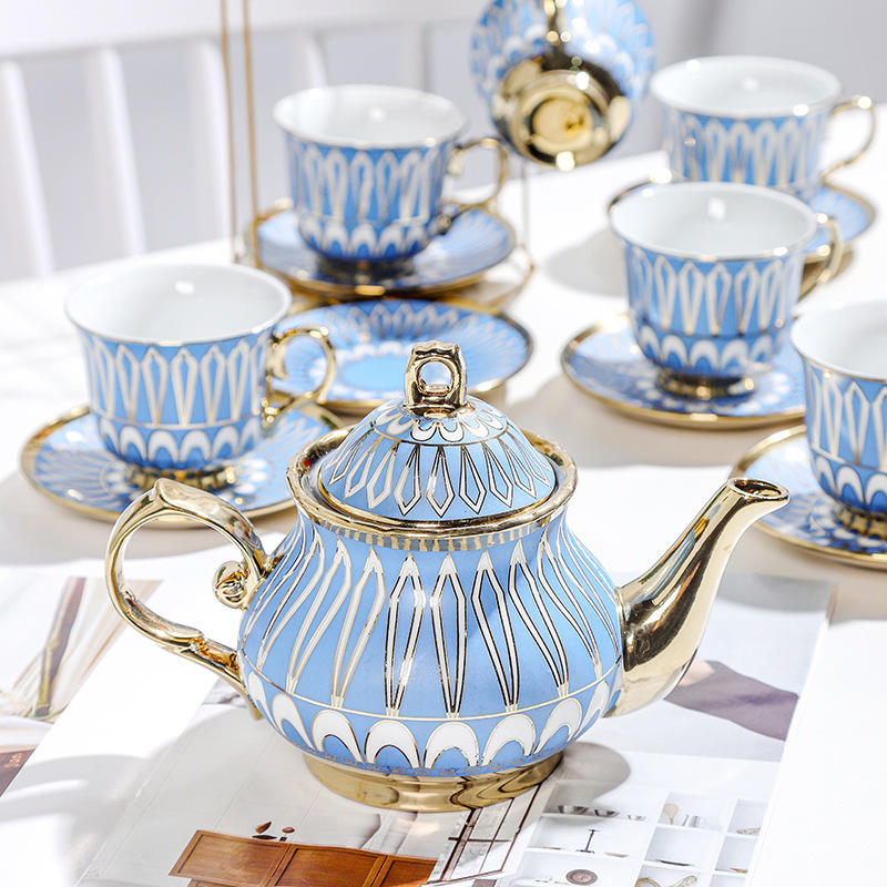 Household Ceramic Coffee Pot Cup and Saucer Set