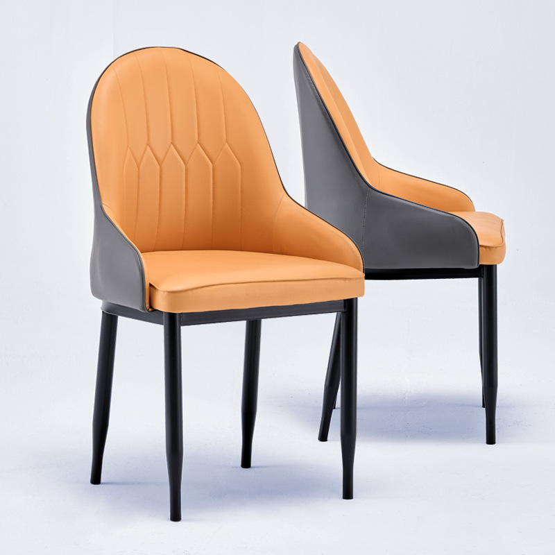 High Quality Contemporary Leather Dining Stools Chairs with Simple Backrest for Home Office Hotel Use